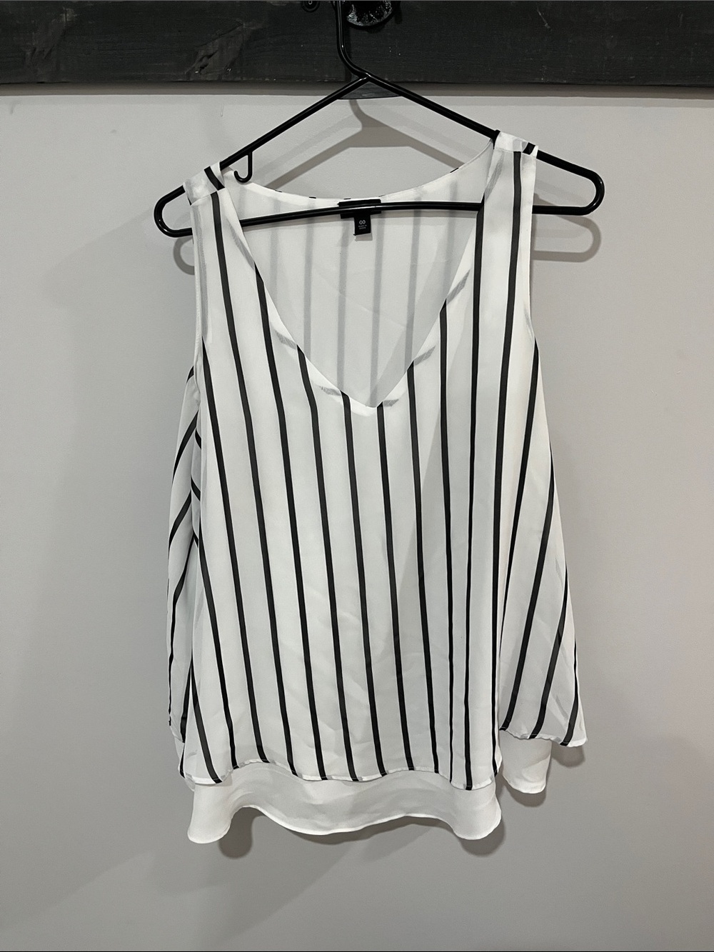 torrid White and Black Vertical Stripe V-Neck Camisole